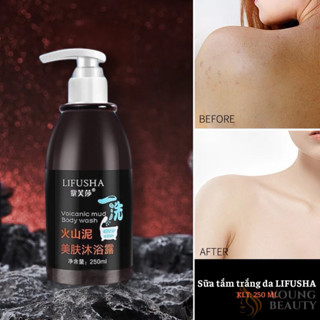  Sữa tắm bùn núi lửa biển sâu LIFUSHA Sữa tắm làm trắng da toàn thân & loại bỏ sạm nắng & dưỡng ẩm cơ thể 