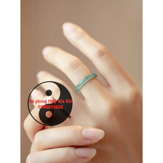 Nhẫn lam ngọc trong xanh 8a vip type A ngọc ja de