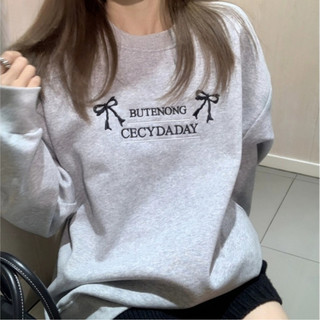 Áo sweater - áo hoodie nỉ họa tiết nơ chữ butenong nam nữ mặc cực xinh