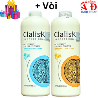 BỘ DẦU GỘI XẢ BƯỞI CLALISK GRAPEFRUIT PHỤC HỒI SUÔN MƯỢT, GIẢM GÃY RỤNG, MỌC TÓC 1000ML