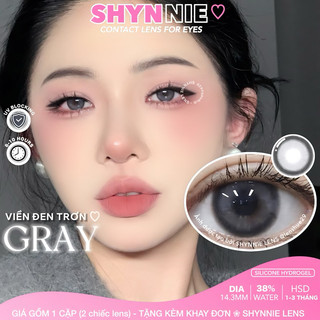 ✨ lens mắt màu gray - kính áp tròng màu xám viền đen 14.3mm giãn vừa - shynnie lens 🐰