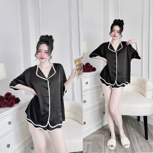 Đồ Ngủ Pijama Bigsize MIKY, Đồ Ngủ Bigsize lụa Latin cao cấp mềm mại xinh xắn < 80KG