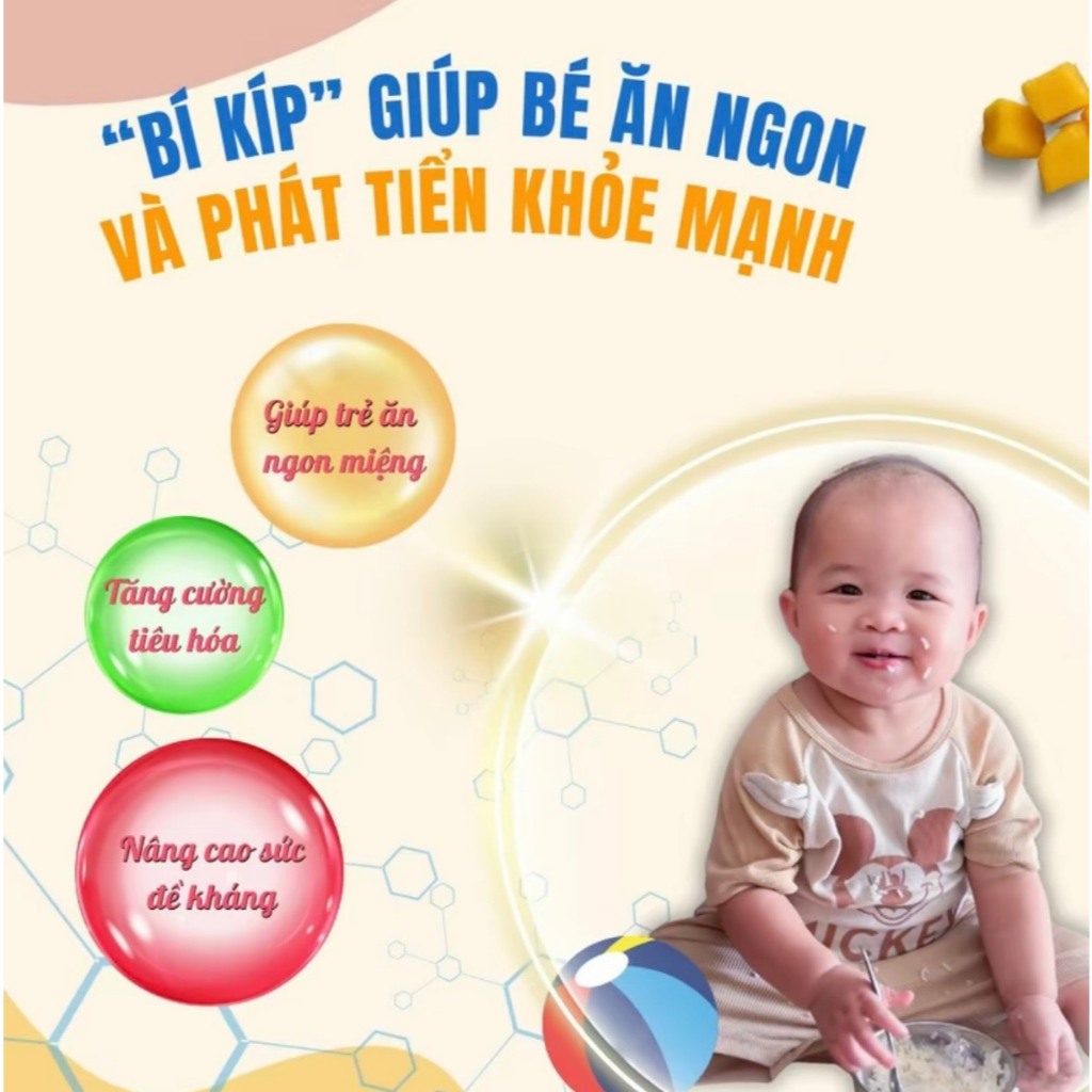 Siro Ăn Ngon Hải Bé - Hộp 30 Gói - Giúp Tăng Sức Đề Kháng, Kích Thích Ăn Ngon, Hấp Thu Tốt
