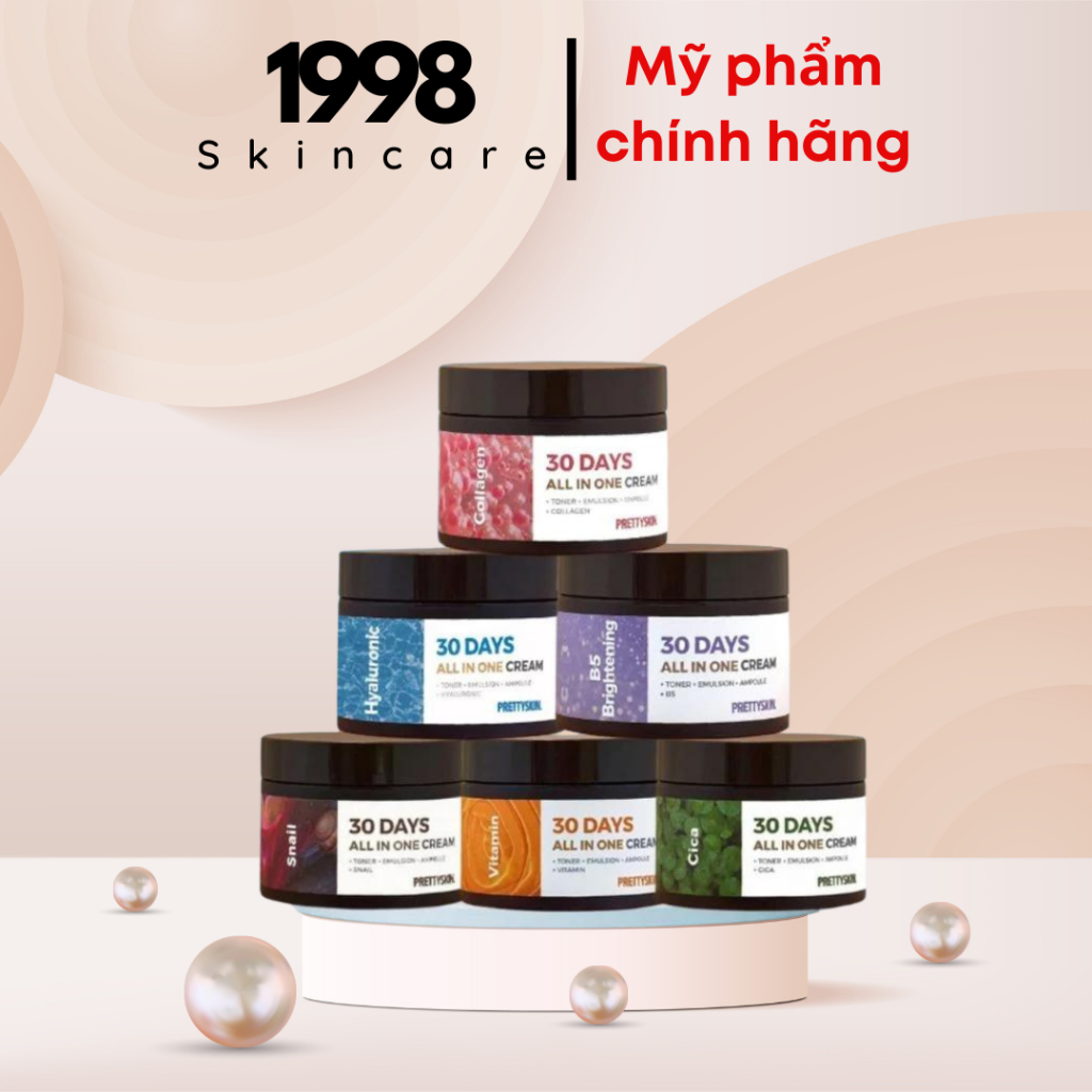 Kem Dưỡng Ẩm Phục Hồi Trắng Da Prettyskin 30 Days All In One Cream 100ml