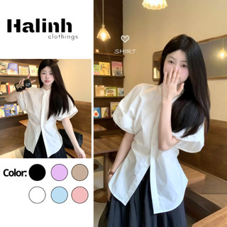 Sơ mi cộc tay cổ tàu chất thô đũi nhăn - M36