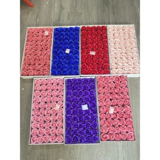[ FREESHIP ] Hộp 50 Bông Hoa Sáp 3 Lớp ( 50 bông 1 màu, không mix màu, không kèm cành ), Form chuẩn ,Cánh Cứng