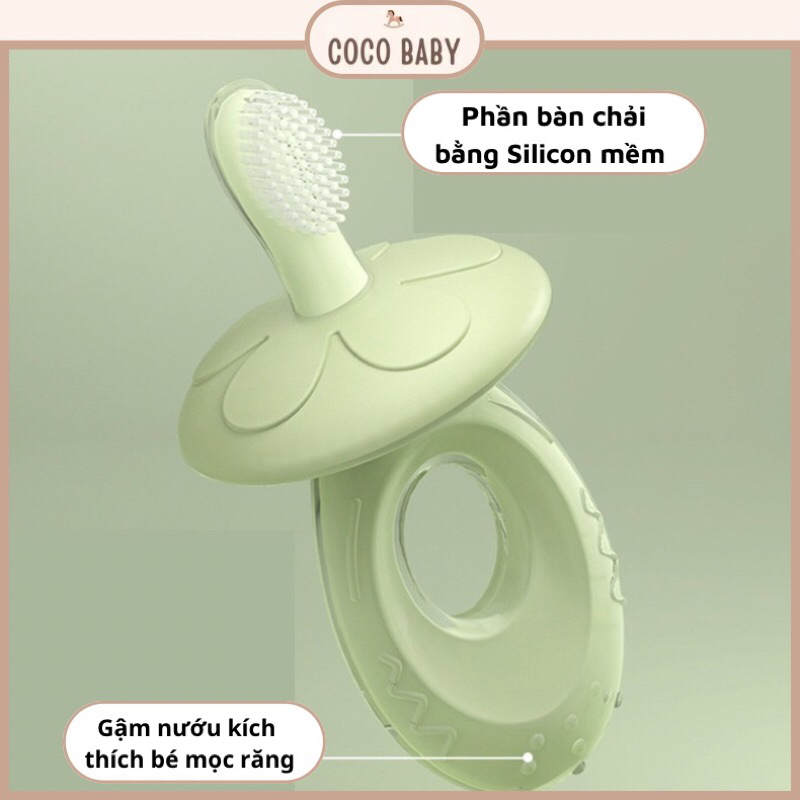 Bàn chải silicon cho bé - Bàn chải silicon có thể gặm được cho bé 0 - 36 tháng