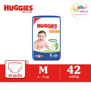 Tã – Bỉm Quần Huggies Skincare Size M (42  miếng) Tràm Trà thiên nhiên