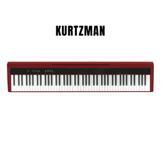Đàn Piano điện, Portable Digital Piano - Kzm Kurtzman P215 - Red, Bluetooth MIDI & Audio, 88 phím cảm ứng lực nhấn