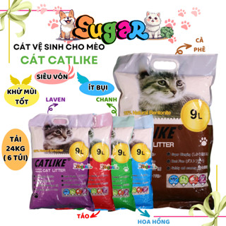(COMBO 6T) Cát LIKE vệ sinh cho thú cưng mèo CATLIKE chính hãng 9L - TẢI 24KG, Vón tốt, Khử mùi tuyệt đối