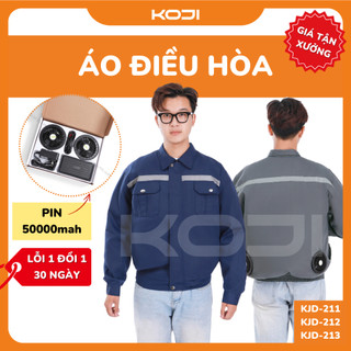 [XẢ KHO] Bộ áo điều hòa chính hãng GIFV KOJI PIN 50.000mAh - 12V chạy 10-18 tiếng chống nắng nóng chất liệu kaki