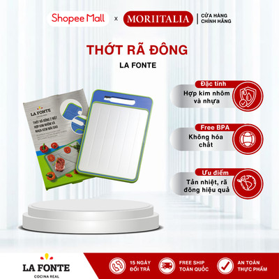 Thớt Rã Đông 2 Mặt Hợp Kim Nhôm Và Nhựa Kèm Mài Dao Màu Xanh La Fonte - 004121