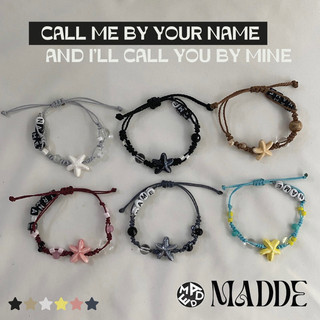 vòng tay Sao biển gốm dây sáp GẮN CHỮ THEO YÊU CẦU Madde / vòng tay đôi / couple Y2k “ call me by your name”