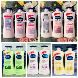 (Bản Mỹ Mới 2022)Sữa Dưỡng Thể Trắng Da Toàn Thân Vaselin 725ml Của Mỹ