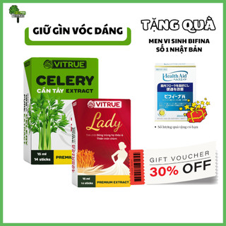 Vitrue detox cần tây + vitrue lady hỗ trợ giảm cân, tăng cường sinh lý nữ