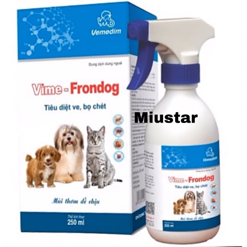 Bình Xịt Ve Rận Bọ Chét Chó Mèo An Toàn Hiệu Quả Cho Cả Chó Mèo Mang Thai Vime Frondog 250ml