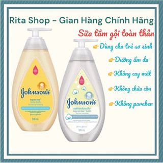 [Hàng Công Ty] Sữa tắm gội toàn thân mềm mịn Johnson’s Cotton Touch 500ml cho da nhạy cảm