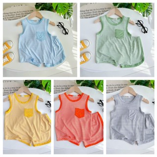 [ SALE ] Bộ đồ Balo sọc cao cấp MINKY MOM CHÍNH HÃNG chất liệu vải thun lạnh dệt cho bé trai, bé gái từ 7kg - 28kg