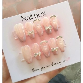 Nail box thiết kế Sơn gel đính charm , nơ đá