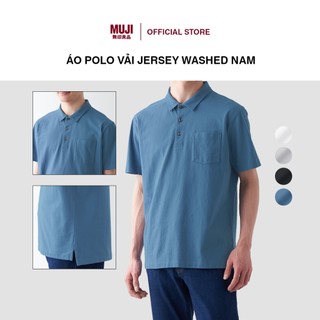 Áo polo vải jersey washed nam muji