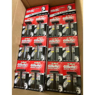 Một vĩ 6 cây dao cạo Gillette đen kèm lưỡi lam
