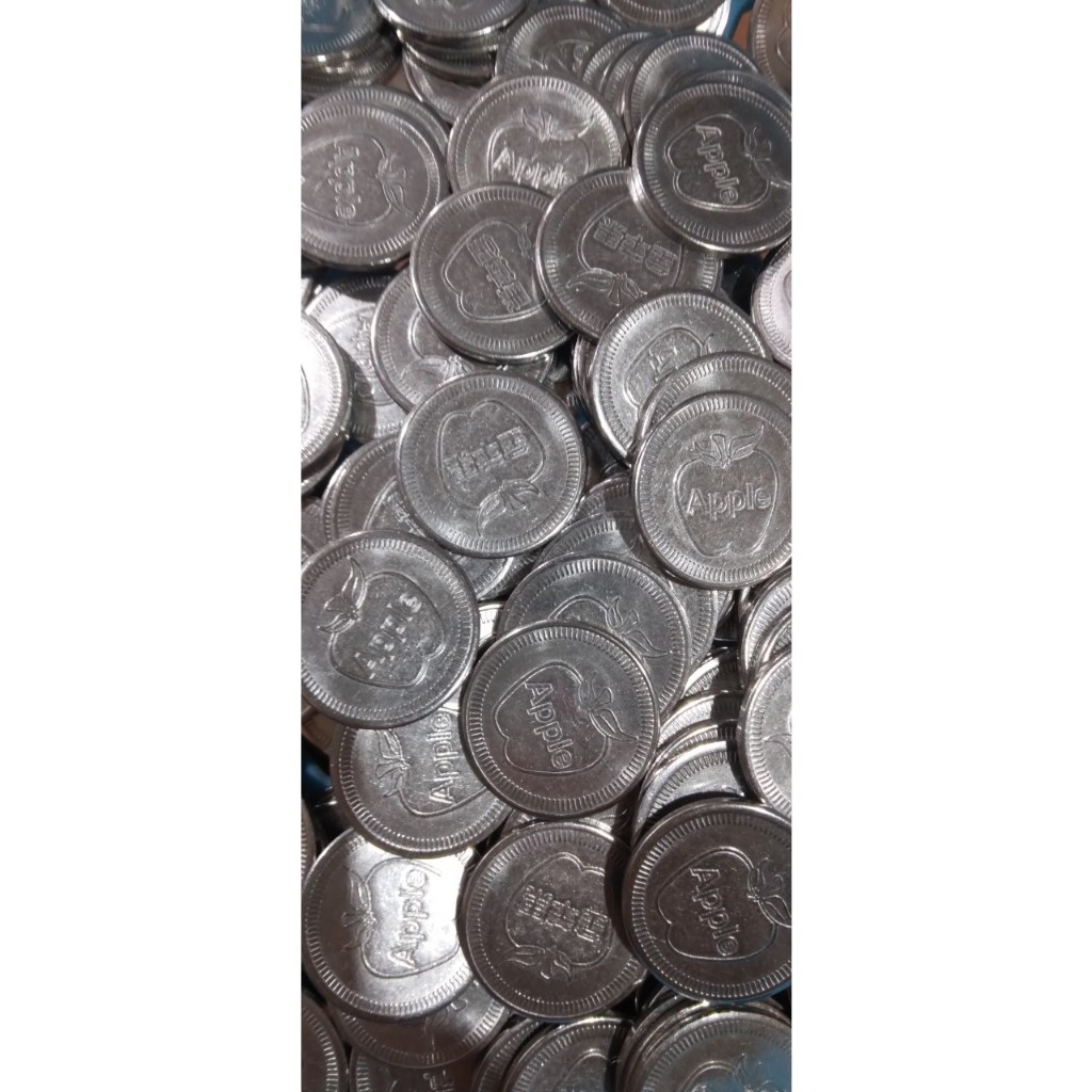 500 xu hình quả táo 25mm dùng cho máy game xèng