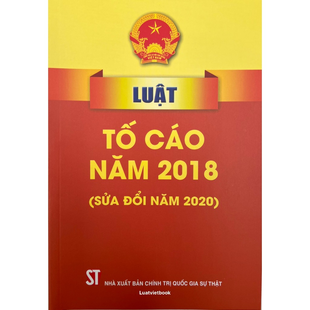 Sách-Luật Tố Cáo Năm 2018 (Sửa Đổi Năm 2020)