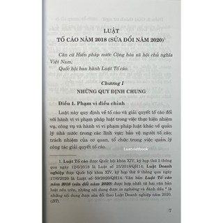 Sách-Luật Tố Cáo Năm 2018 (Sửa Đổi Năm 2020)