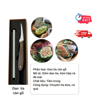 Dao tỉa cán gỗ kèm hộp