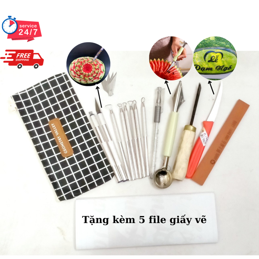 bộ dao khắc dưa hấu cơ bản