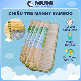 Chiếu tre manny bamboo cho bé, chiếu cói, chiếu nằm mùa hè mát mẻ, thấm hút 2 mặt tiện lợi cho trẻ sơ sinh