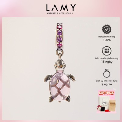 Charm bạc LAMY Rùa biển hồng Murano Glass Pink Sea Turtle 1253