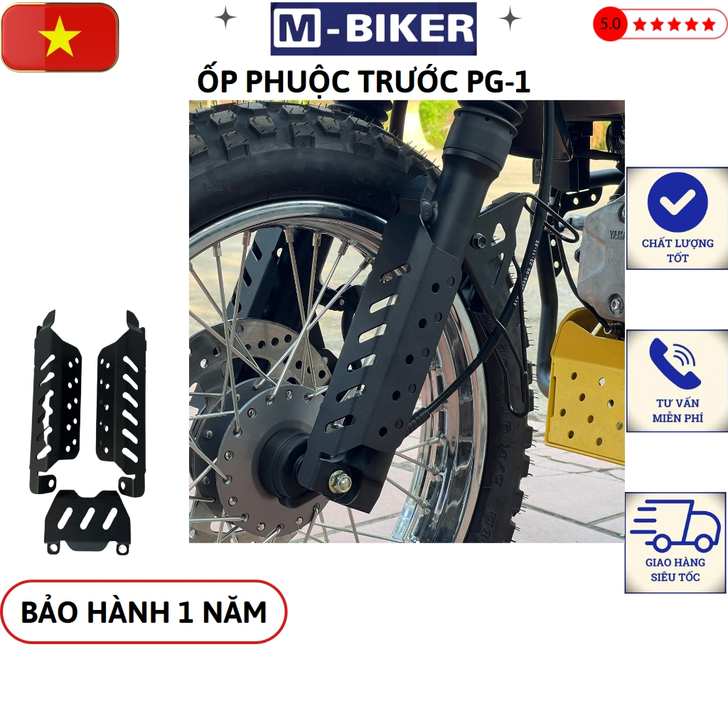 Bảo vệ phuộc pg1, ốp phuộc pg1, bảo vệ phuộc trước pg1, Không dùng cho bản ABS_ chính hãng mbiker