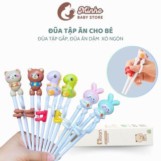 Đũa tập ăn cho bé, đũa tập gắp, đũa ăn dặm xỏ ngón