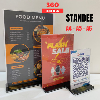 Standee menu mica, bảng menu a4 a5 a6 đế lùa 02 mặt nhiều màu sắc - suka 360