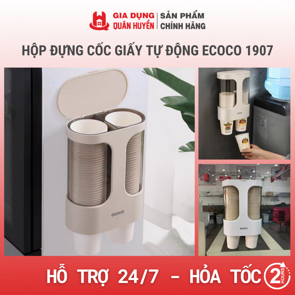 Hộp Đựng, Lấy Cốc Giấy Tự Động Ecoco 1907