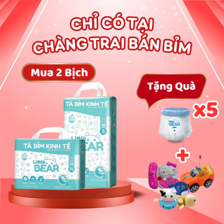  Combo 2 Bịch Tã Bỉm Little Bear Eco size NB54/S48/M44/L40/XL36/XXL34/XXXL32 siêu mỏng, đóng ngà