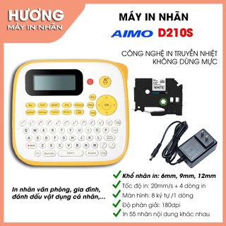 Máy In Nhãn Để Bàn D210S In Nhãn Ghi Chú Trong Gia Đình, Văn Phòng I Đi kèm 1 cuộn nhãn 12mm