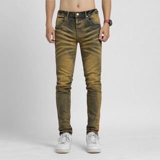 Quần jeans nam AMI trơn màu phủ vàng nhẹ mới 4587