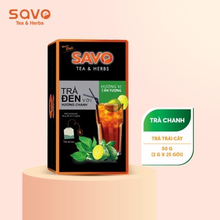 Trà Đen hương  Chanh SAVO Tea túi lọc (hộp 25 gói x 2g)