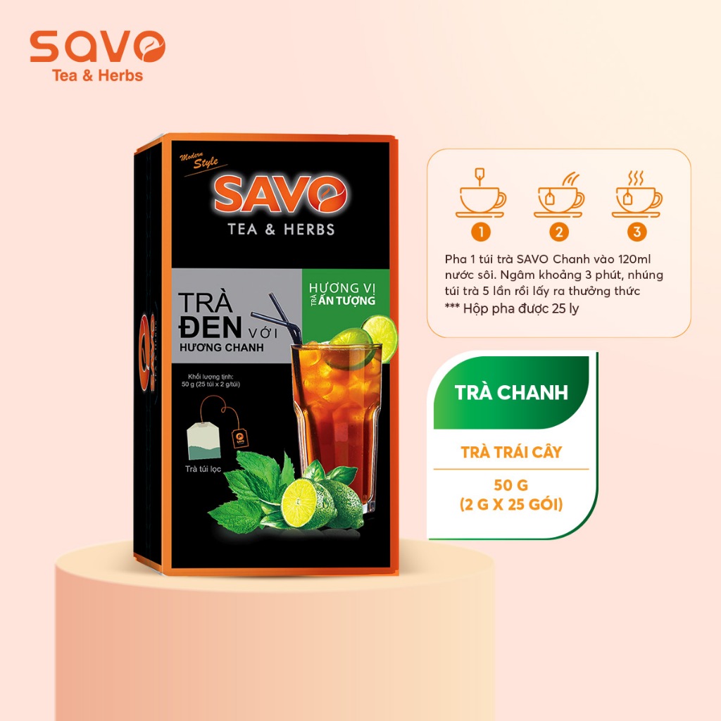SAVO Chanh (Hộp 25 Gói x 2 G)
