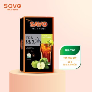 Trà Đen hương Táo SAVO Tea túi lọc 50g (hộp 25 gói x 2g)