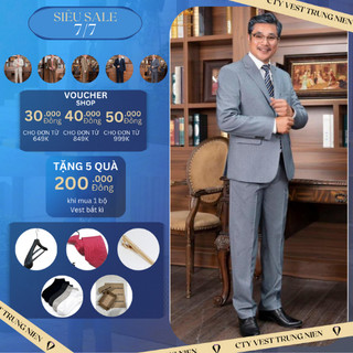 [Mã CTYV60 giảm đến 50K đơn 999K]Vest Trung niên cao cấp 2lớp1 bộ vest trung niên xuất khẩuhàng nhập