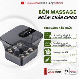 Bồn ngâm chân massage MISUMA Chi-go gấp gọn, Máy massage ngâm chân hồng ngoại sục khí, con lăn matxa tự động