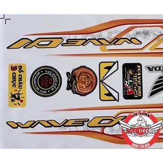 Tem wave Alpha 100cc, 50cc Màu Cam Trắng