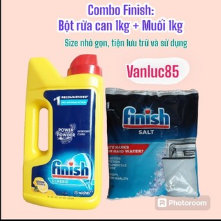 Combo Bột Finish 1,0kg và Muối Finish 1,0kg cho máy rửa bát