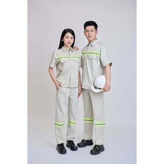 Quần áo bảo hộ lao động FMF nam/nữ xám phản quang vải tc cao cấp dày dặn thoáng mát thấm hút mồ hôi