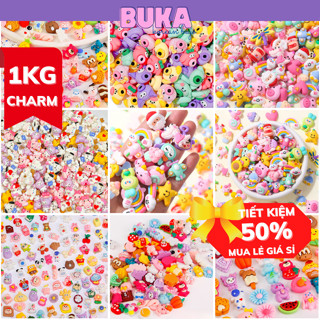[1KG] Charm Hoạt Hình Buka Custom Trang Trí Ốp, Bình Nước, Nhiều Màu Dễ Thương Dụng Cụ Charm Trang Trí