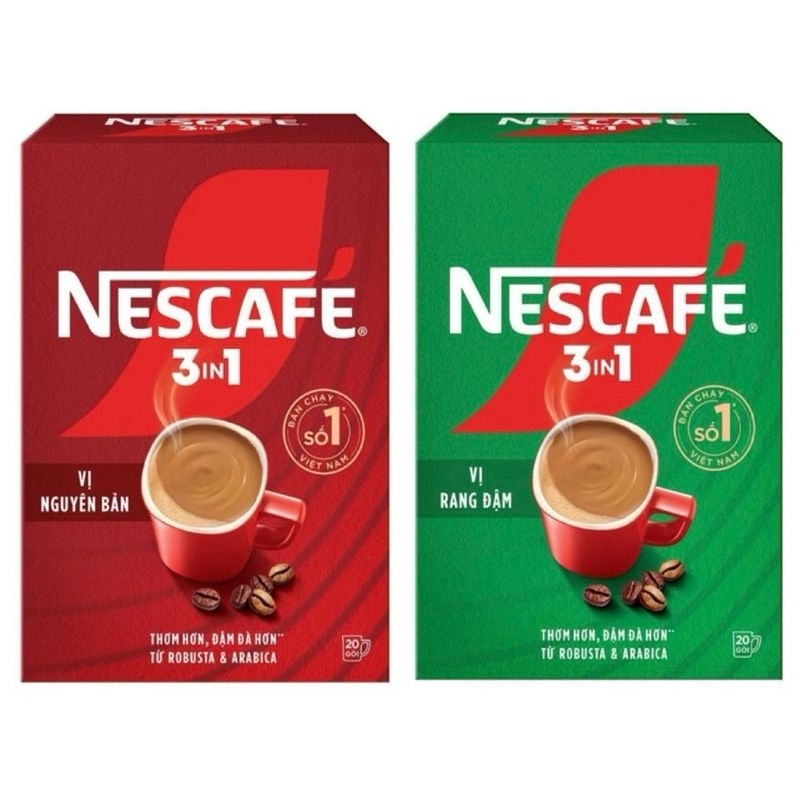 Cà phê hòa tan NESCAFE 3in1 (Vị Rang Đậm - Vị Nguyên Bản) 288g