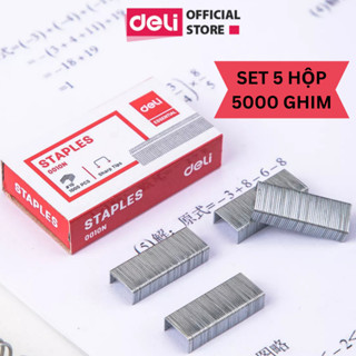 [Combo 5] Ghim Dập Tài Liệu Số 10 12 Deli - Hộp Ghim Bấm 1000 cái